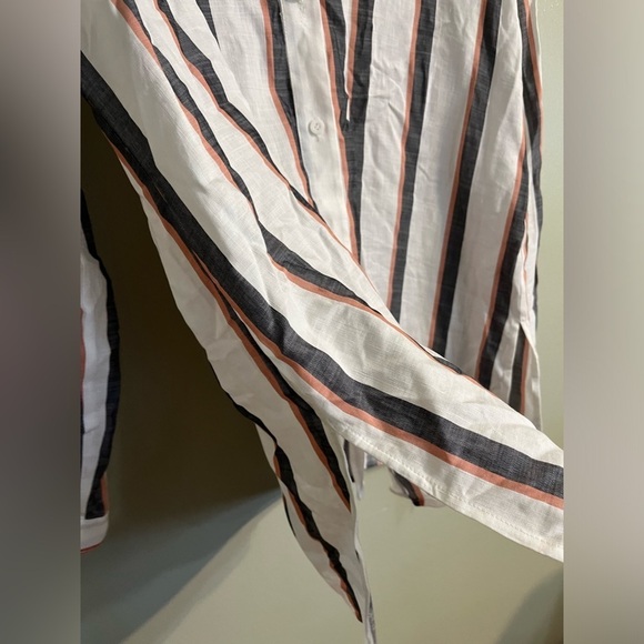 209 WST 38 New York Womens Linen Blend Long Sleeves Button Up Shirt Ivory Sz 14 - Picture 5 of 12